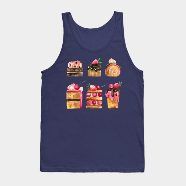 Delicious Watercolor desserts Tank Top by Mako Design 